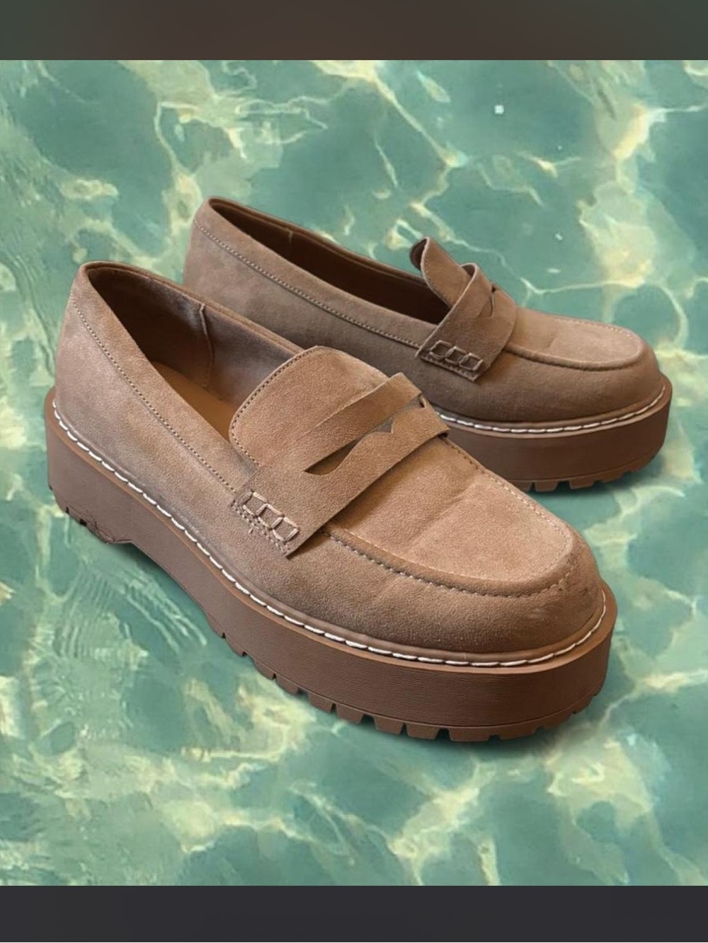 Womens Torrid Tan Suede Platform Loafers